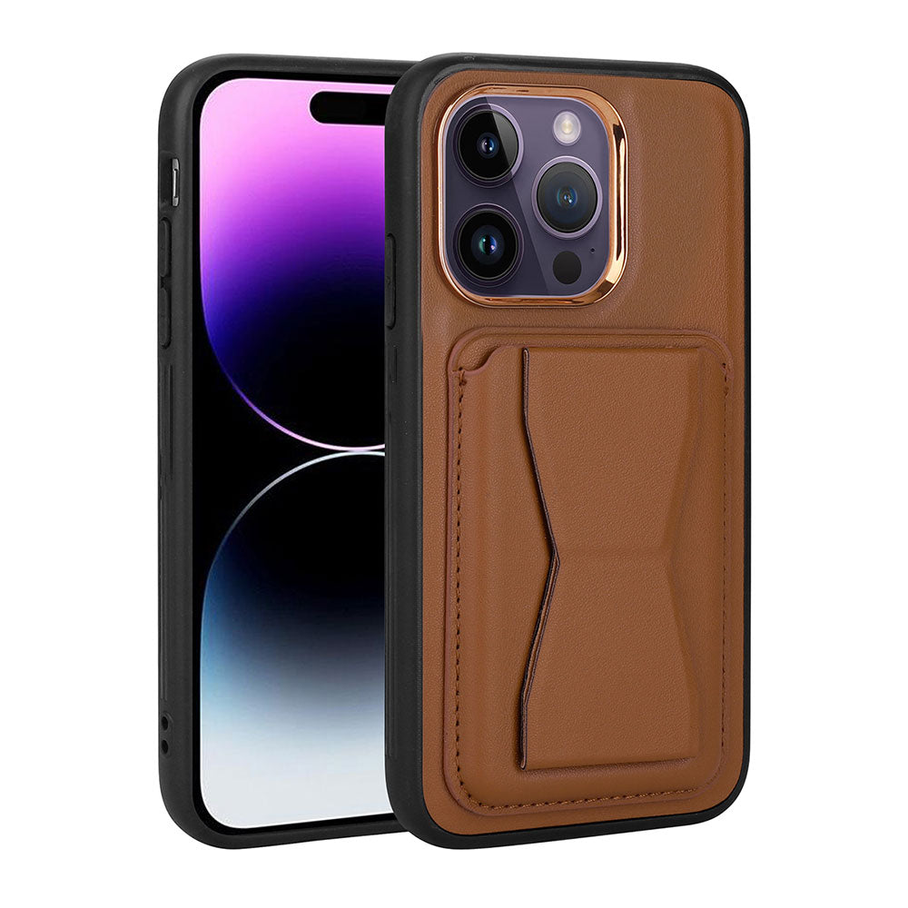 __vg|Kahverengi|0|8680436652176-01|Apple iPhone 14 Pro Max Kılıf Kartlıklı Standlı ​Pu Deri Gordonix Memo Kapak