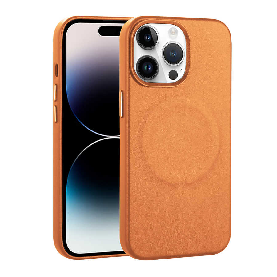 __vg|Taba|0|8680436654606-01|Apple iPhone 14 Pro Max Kılıf PU Deri MagSafe Wireless Şarj Özellikli Gordonix Derix Kapak
