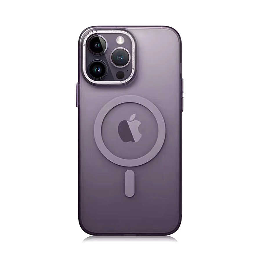__vg|Derin Mor|0|8680436658871-01|Apple iPhone 14 Pro Max Kılıf MagSafe Şarj Özellikli Buzlu Sert PC Gordonix Tuval Kapak