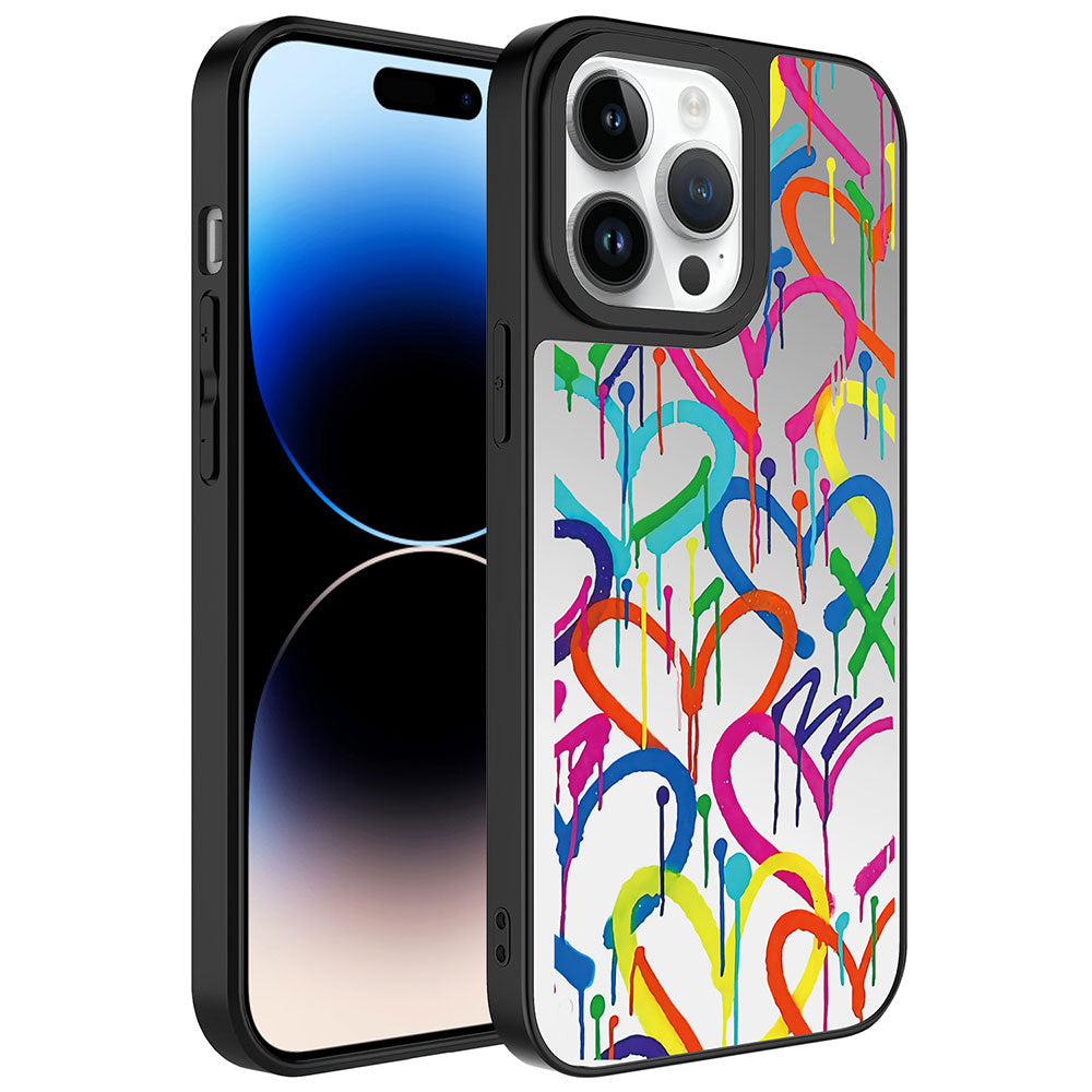 __vg|Kalp|0|8680436682456-01|Apple iPhone 14 Pro Max Kılıf Aynalı Desenli Kamera Korumalı Parlak Gordonix Mirror Kapak