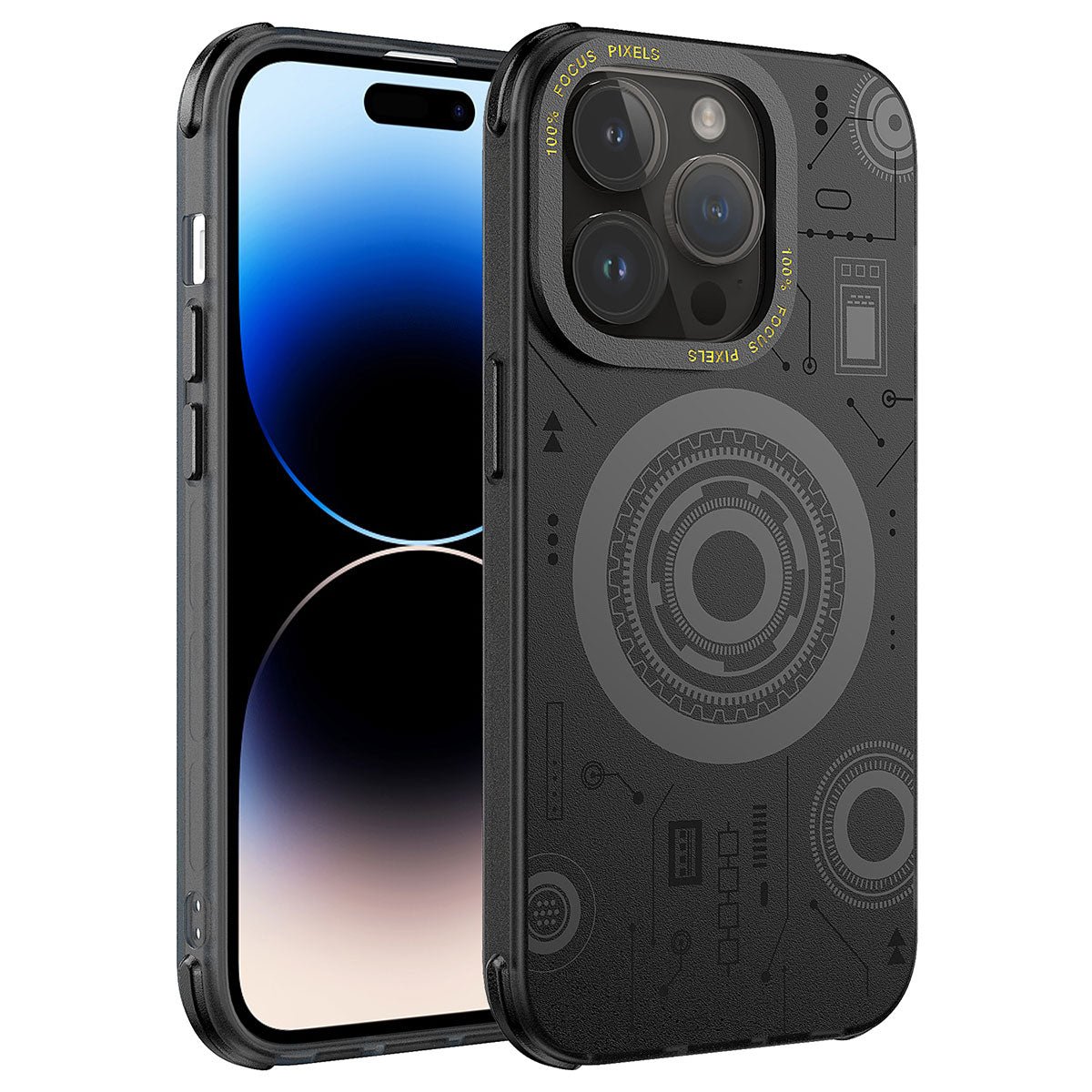 __vg|Siyah|0|8680436694299-01|Apple iPhone 14 Pro Max Kılıf Gordonix Wireless Şarj Özellikli Desenli Hot Kapak