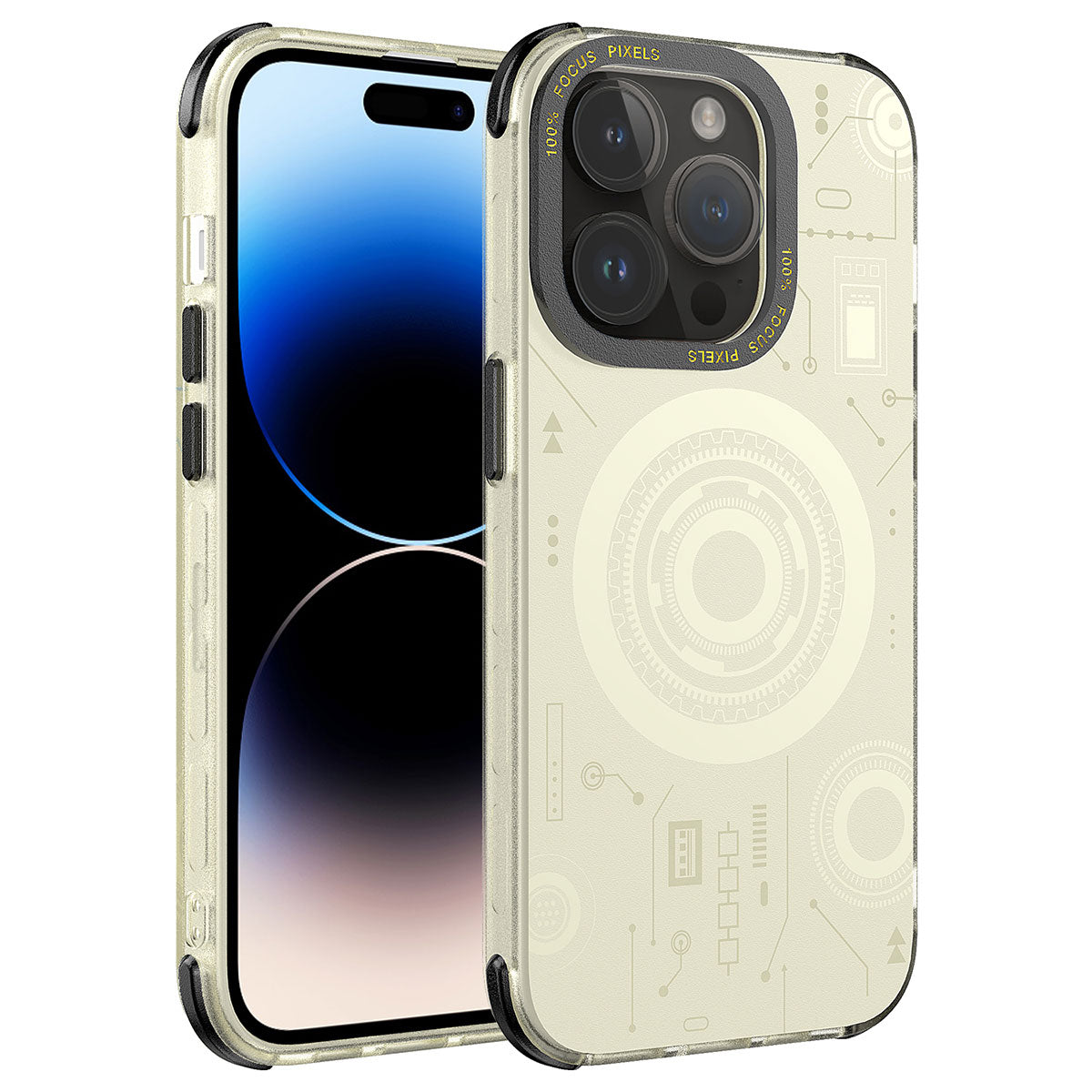__vg|Gold|0|8680436694329-01|Apple iPhone 14 Pro Max Kılıf Gordonix Wireless Şarj Özellikli Desenli Hot Kapak