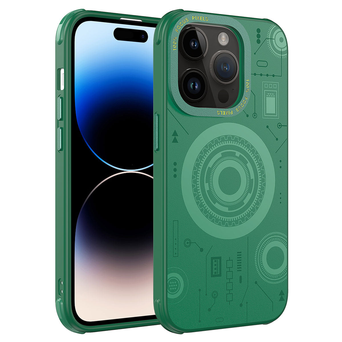 __vg|Koyu Yeşil|0|8680436695104-01|Apple iPhone 14 Pro Max Kılıf Gordonix Wireless Şarj Özellikli Desenli Hot Kapak