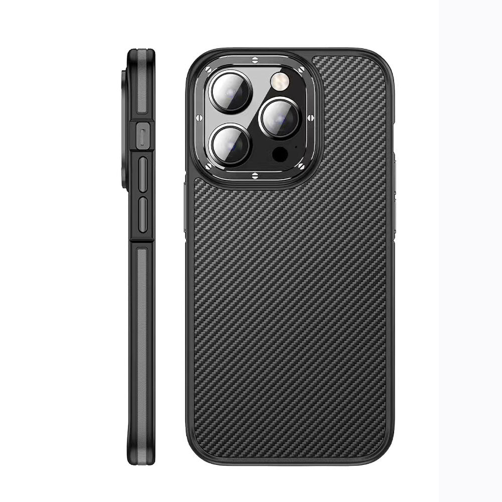 __vg|Siyah|0|8680436696309-01|Apple iPhone 14 Pro Max Kılıf Karbon Fiber Görünümlü Wlons Marin Kapak