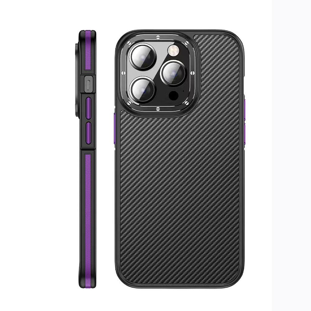 __vg|Derin Mor|0|8680436696316-01|Apple iPhone 14 Pro Max Kılıf Karbon Fiber Görünümlü Wlons Marin Kapak