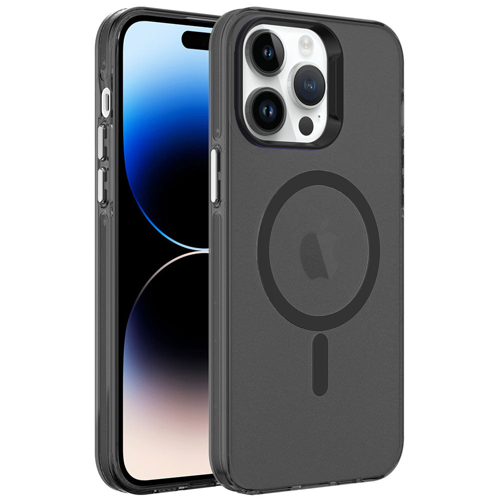 __vg|Siyah|0|8680436704189-01|Apple iPhone 14 Pro Max Kılıf Gordonix MagSafe Şarj Özellikli Buzlu Transparan C-Pro Sert Kapak