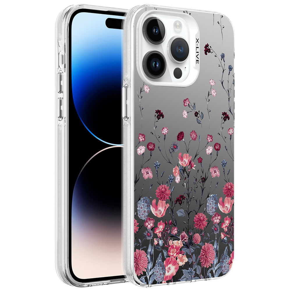 __vg|Çiçek|0|8680436704806-01|Apple iPhone 14 Pro Max Kılıf Desenli Gordonix Silver Sert Kapak
