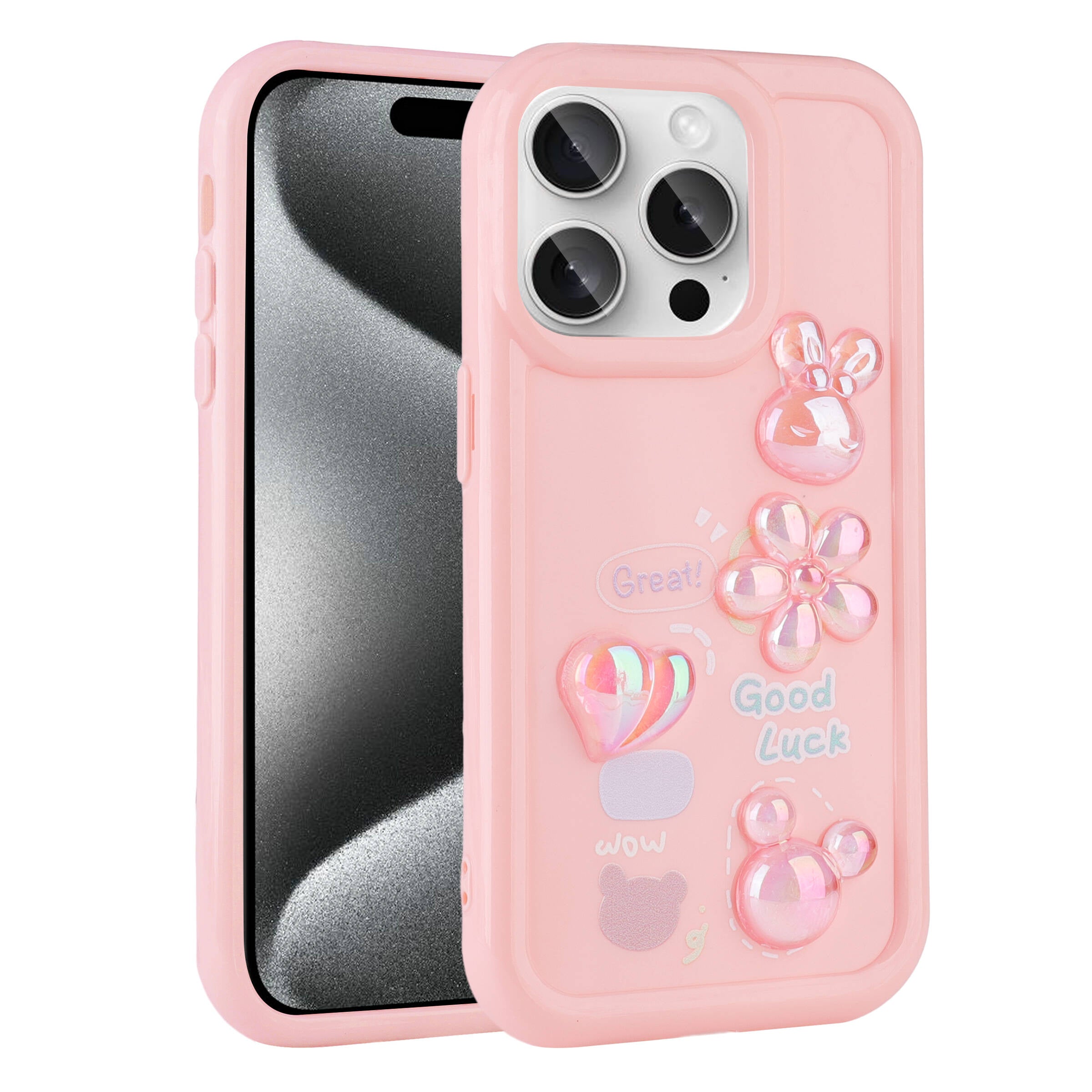 __vg|Pembe|0|8680436734988-01|Apple iPhone 14 Pro Max Kılıf Kabartma Figürlü Parlak Gordonix Toys Silikon Kapak
