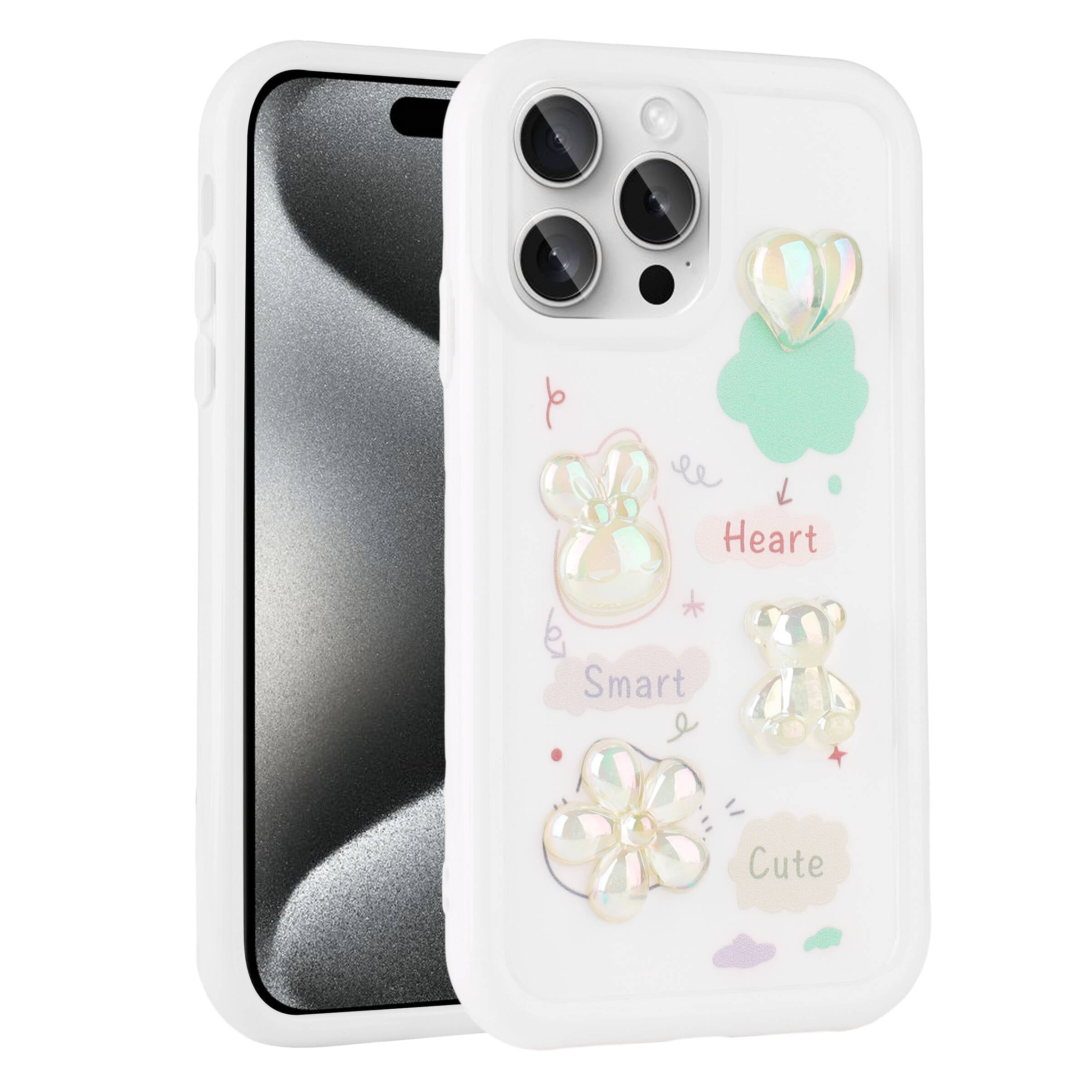 __vg|Beyaz|0|8680436735008-01|Apple iPhone 14 Pro Max Kılıf Kabartma Figürlü Parlak Gordonix Toys Silikon Kapak