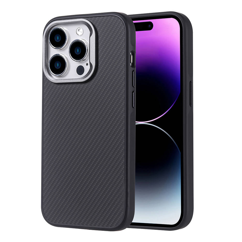 __vg|Siyah|0|8680436782927-01|Apple iPhone 14 Pro Max Kılıf MagSafe Şarj Özellikli Karbon Fiber Görünümlü Gordonix Troy Kapak