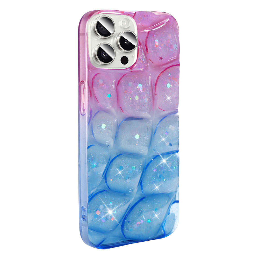 __vg|Pembe-Mavi|0|8680436785058-01|Apple iPhone 14 Pro Max Kılıf Simli 3D Desenli Gordonix Hacar Kapak