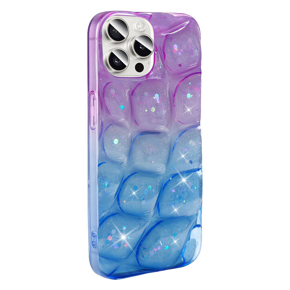 __vg|Mor-Mavi|0|8680436785065-01|Apple iPhone 14 Pro Max Kılıf Simli 3D Desenli Gordonix Hacar Kapak