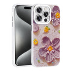 __vg|Mor|0|8680436785348-01|Apple iPhone 14 Pro Max Kılıf Çiçek Desenli Parlak Taşlı Sert Silikon Gordonix Garden Kapak