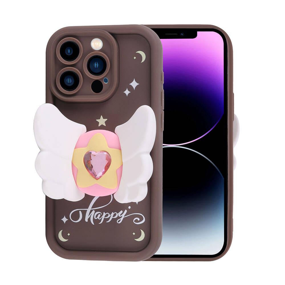 __vg|Koyu Kahve|0|8680436786253-01|Apple iPhone 14 Pro Max Kılıf Kamera Korumalı Figür Tasarımlı Gordonix Kapya Kapak