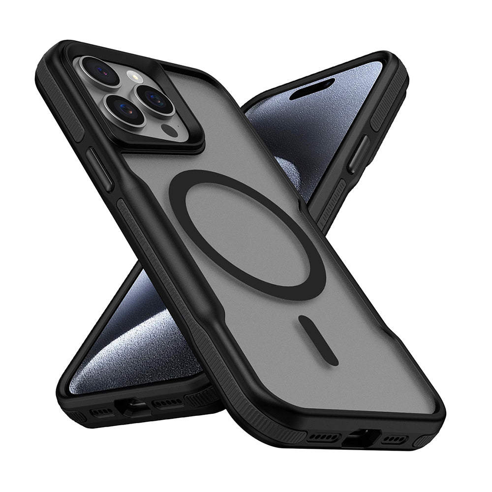 __vg|Siyah|0|8680436809730-01|Apple iPhone 14 Pro Max Kılıf MagSafe Şarj Özellikli Renkli Kenar Airbag Şeritli Gordonix Lamer Kapak