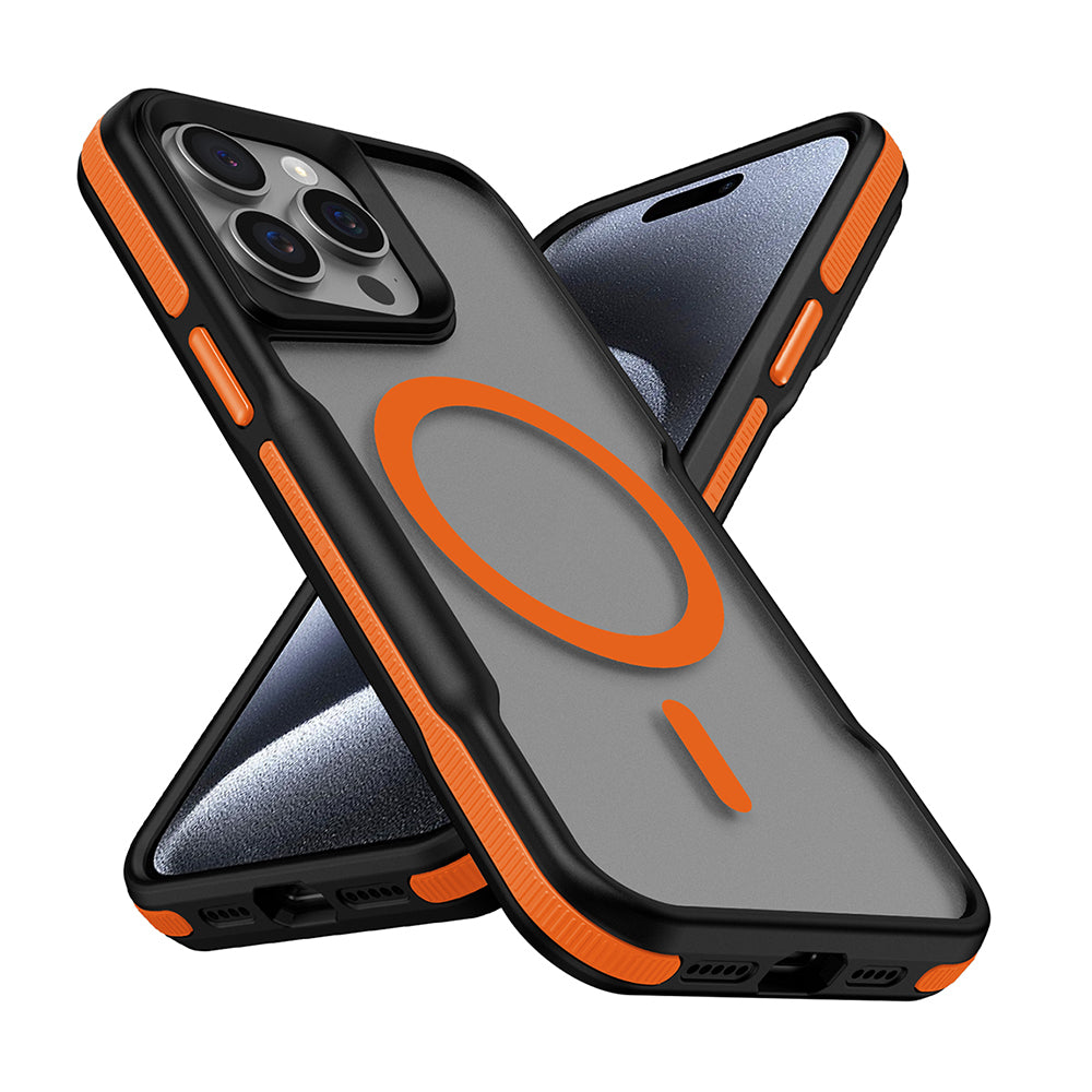 __vg|Turuncu|0|8680436809754-01|Apple iPhone 14 Pro Max Kılıf MagSafe Şarj Özellikli Renkli Kenar Airbag Şeritli Gordonix Lamer Kapak