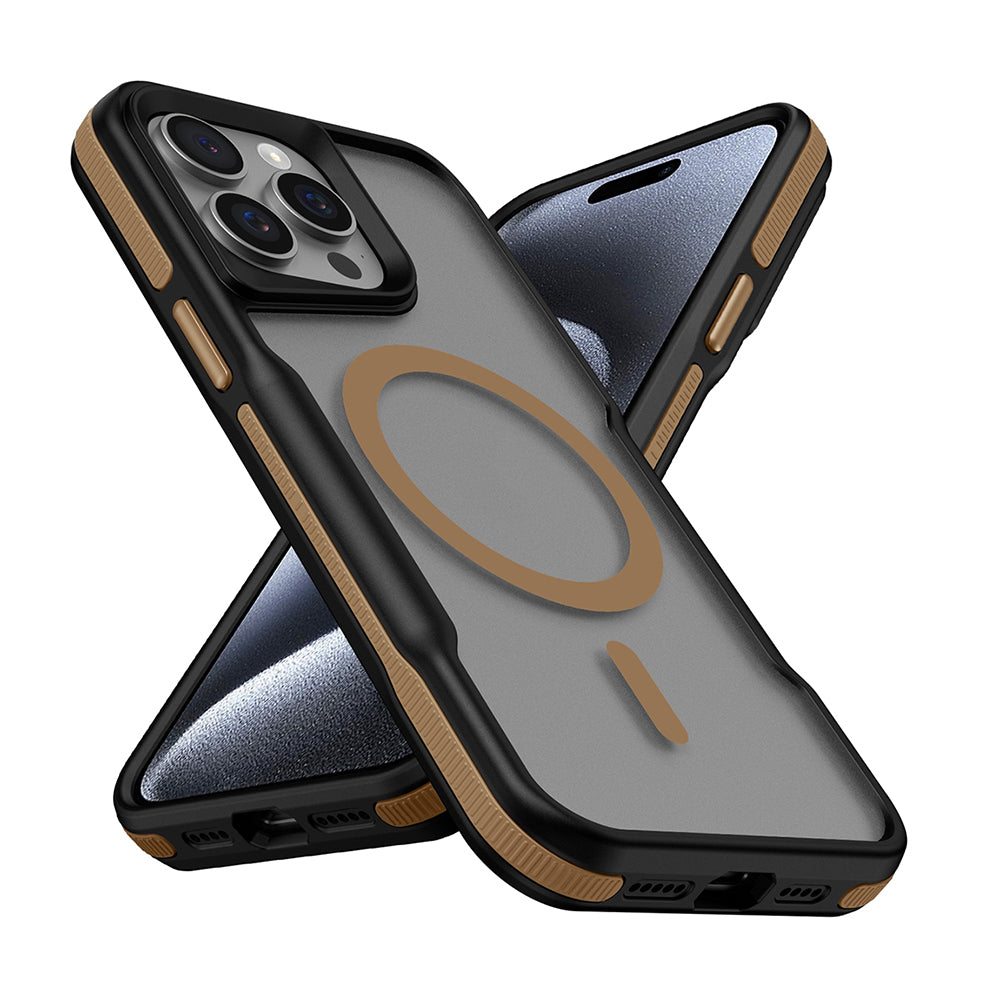 __vg|Titanyum-Gold|0|8680436809761-01|Apple iPhone 14 Pro Max Kılıf MagSafe Şarj Özellikli Renkli Kenar Airbag Şeritli Gordonix Lamer Kapak