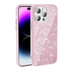 __vg|Pembe|0|8680436829653-01|Apple iPhone 14 Pro Max Kılıf MagSafe Şarj Özellikli Parlayan Simli Gordonix Okso Kapak
