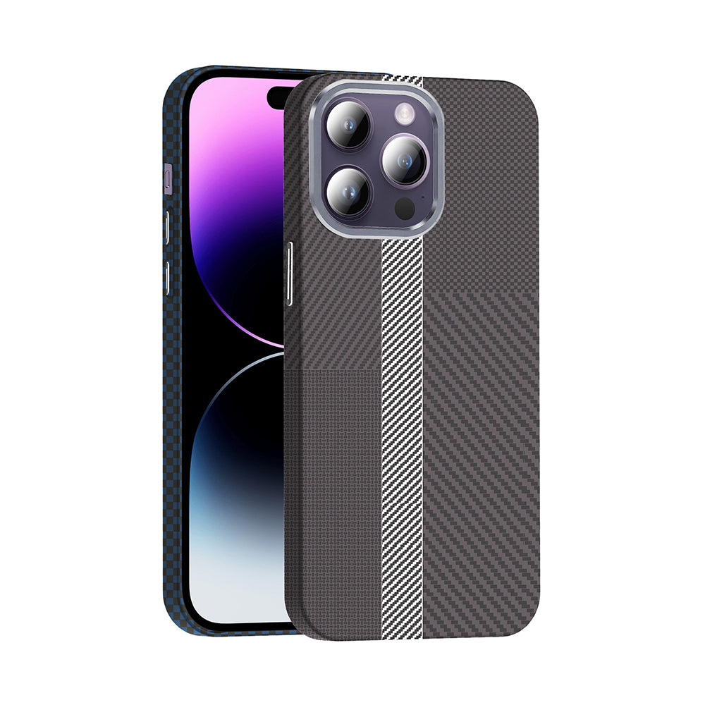 __vg|Gri-Siyah|0|8680436850206-01|Apple iPhone 14 Pro Max Kılıf MagSafe Şarj Özellikli Karbon Fiber Görünümlü Gordonix Gros Kapak