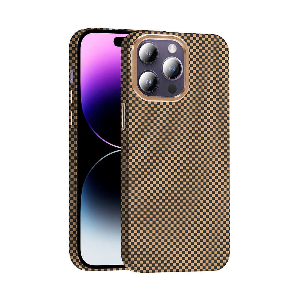 __vg|Desert Titanyum|0|8680436850237-01|Apple iPhone 14 Pro Max Kılıf MagSafe Şarj Özellikli Karbon Fiber Görünümlü Gordonix Gros Kapak