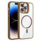 __vg|Desert Titanyum|0|8680436856987-01|Apple iPhone 14 Pro Max Kılıf Standlı ve Kamera Lens Hediyeli MagSafe Şarj Özellikli Gordonix Etro Kapak