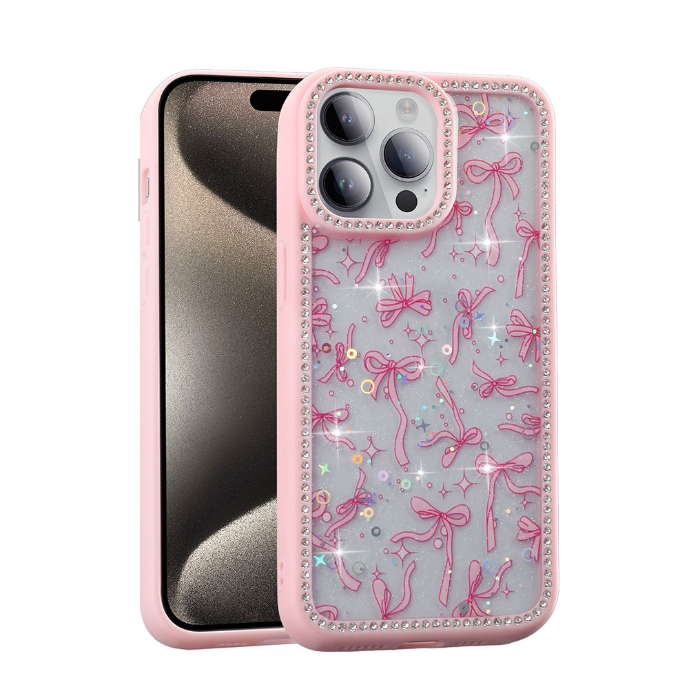 __vg|Pembe|0|8680436863572-01|Apple iPhone 14 Pro Max Kılıf Taşlı ve Simli Tasarım Gordonix Azra Kapak