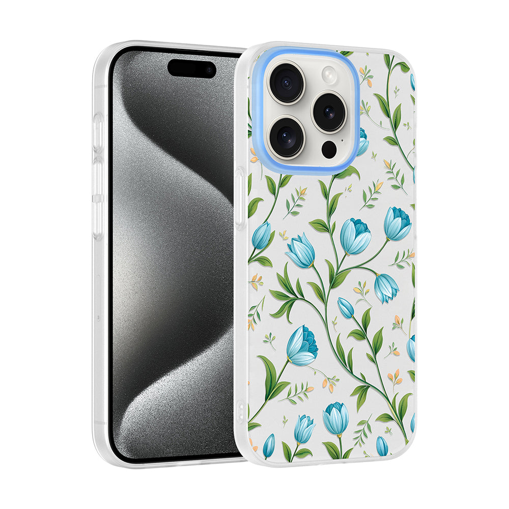 __vg|Mavi Lale|0|8680436935736-01|Apple iPhone 14 Pro Max Kılıf Kamera Korumalı Desenli Gordonix Klip Kapak