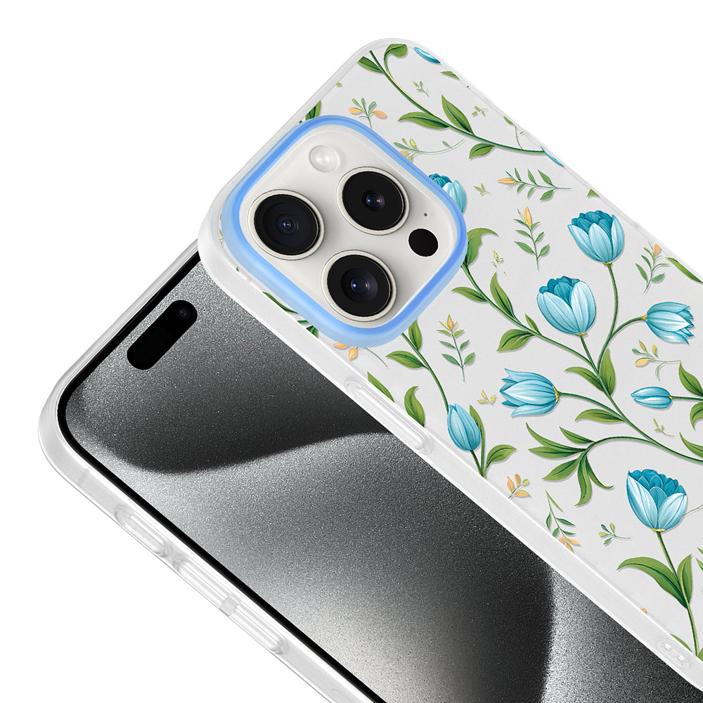 __vg|Mavi Lale|2|8680436935736-03|Apple iPhone 14 Pro Max Kılıf Kamera Korumalı Desenli Gordonix Klip Kapak