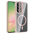 Galaxy A57 Kılıf Standlı ve Kamera Lens Hediyeli Gordonix Etro Kapak - Pembe