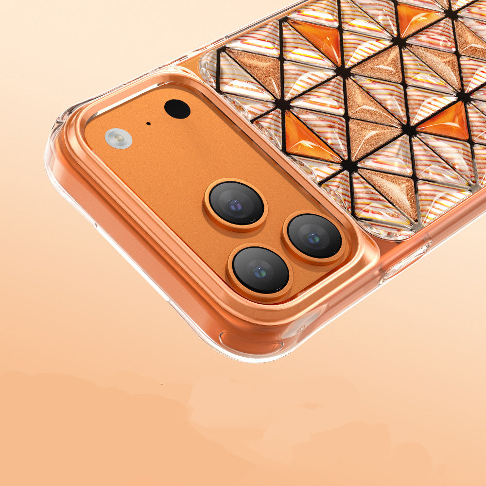 __vg|Turuncu|5|8680436946015-06|Apple iPhone 17 Pro Max Kılıf 3D Buz Blok Desenli Gordonix Paris Kairo TPU Kapak