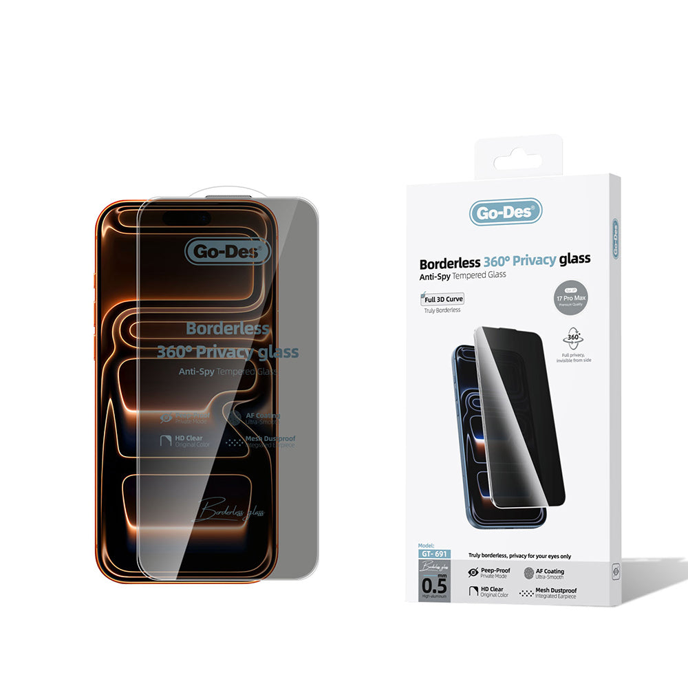 __vg|Siyah|0|8680436948132-01|Apple iPhone 17 Pro Max Go Des Borderless Privacy Temperli Cam Ekran Koruyucu