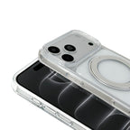 Apple iPhone 18 Pro Max Kılıf MagSafe Şarj Özellikli Gordonix Luzer 360 Standlı Kapak - Şeffaf