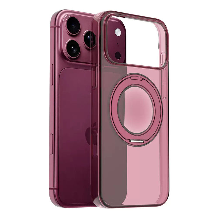 Apple iPhone 18 Pro Max Kılıf MagSafe Şarj Özellikli Gordonix Luzer 360 Standlı Kapak - Bordo