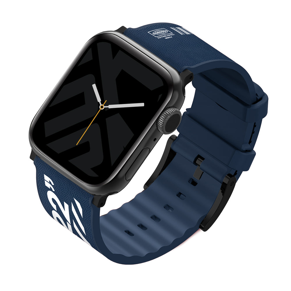 __vg|Mavi|0|8886461241754-01|Apple Watch 44mm SkinArma Taihi Sora Yazı Desenli Deri Görünümlü Silikon Kordon