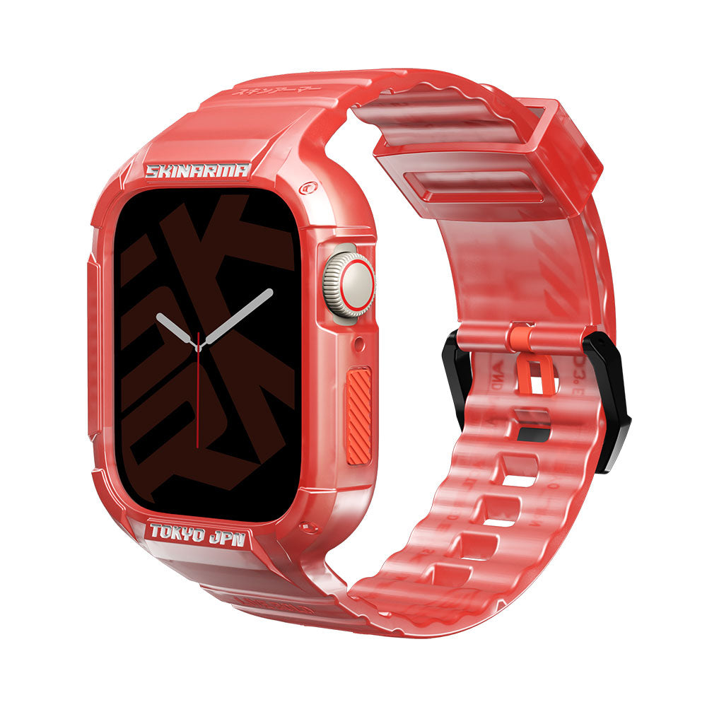 __vg|Kırmızı|0|8886461243444-01|Apple Watch 7 45mm SkinArma Saido Sert PC Kasa Koruyuculu Silikon Kordon