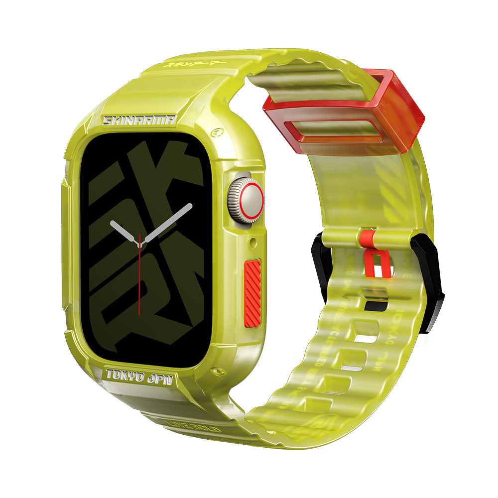 __vg|Sarı|0|8886461243475-01|Apple Watch 44mm SkinArma Saido Sert PC Kasa Koruyuculu Silikon Kordon