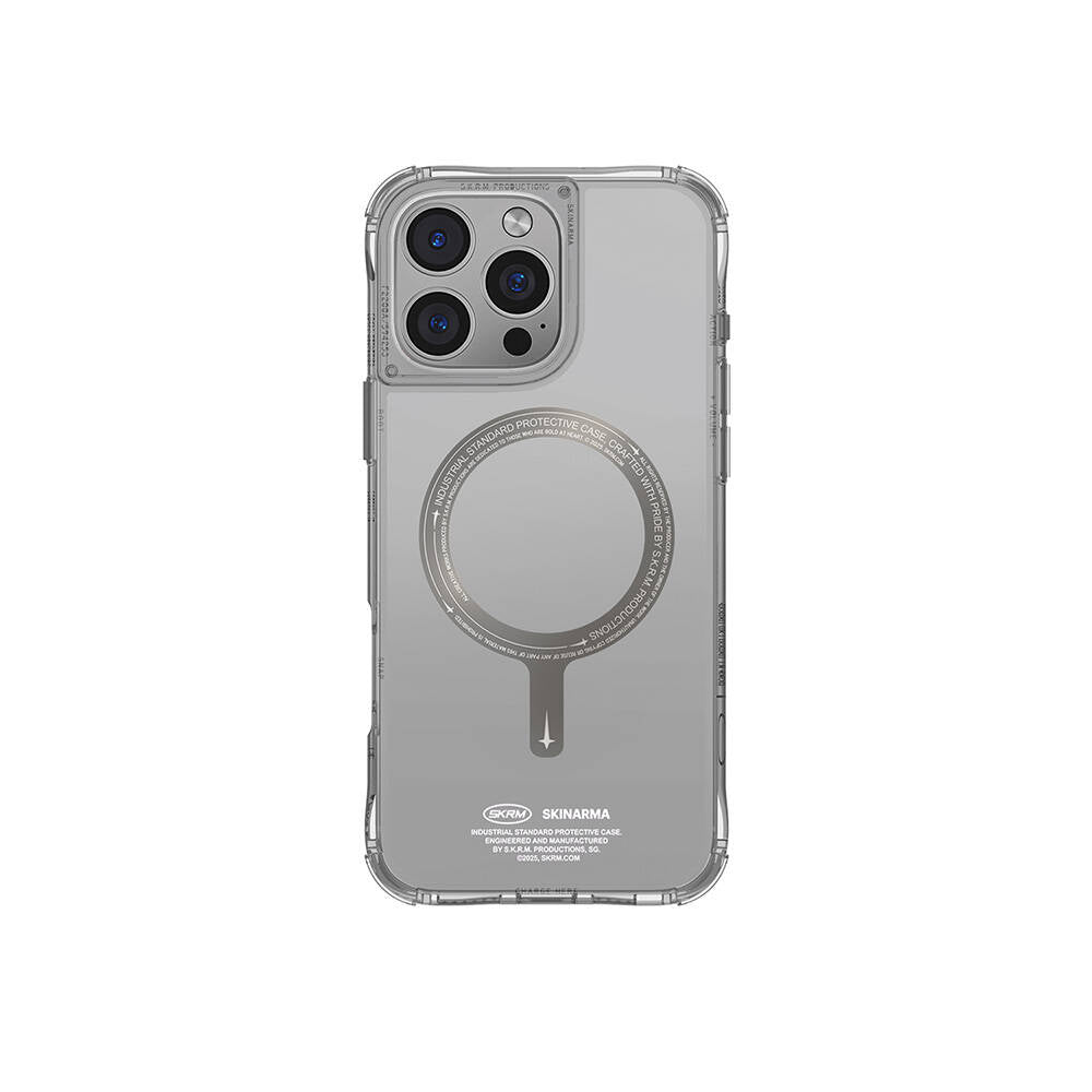 __vg|Titanyum|0|8886461246148-01|Apple iPhone 16 Pro Max Kılıf MagSafe Şarj Özellikli Airbagli Şeffaf SkinArma Saido Prime Kapak