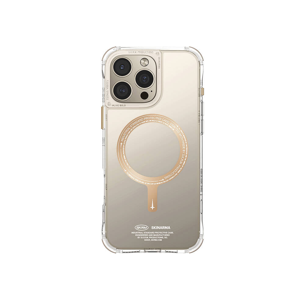 __vg|Gold|0|8886461246155-01|Apple iPhone 16 Pro Max Kılıf MagSafe Şarj Özellikli Airbagli Şeffaf SkinArma Saido Prime Kapak