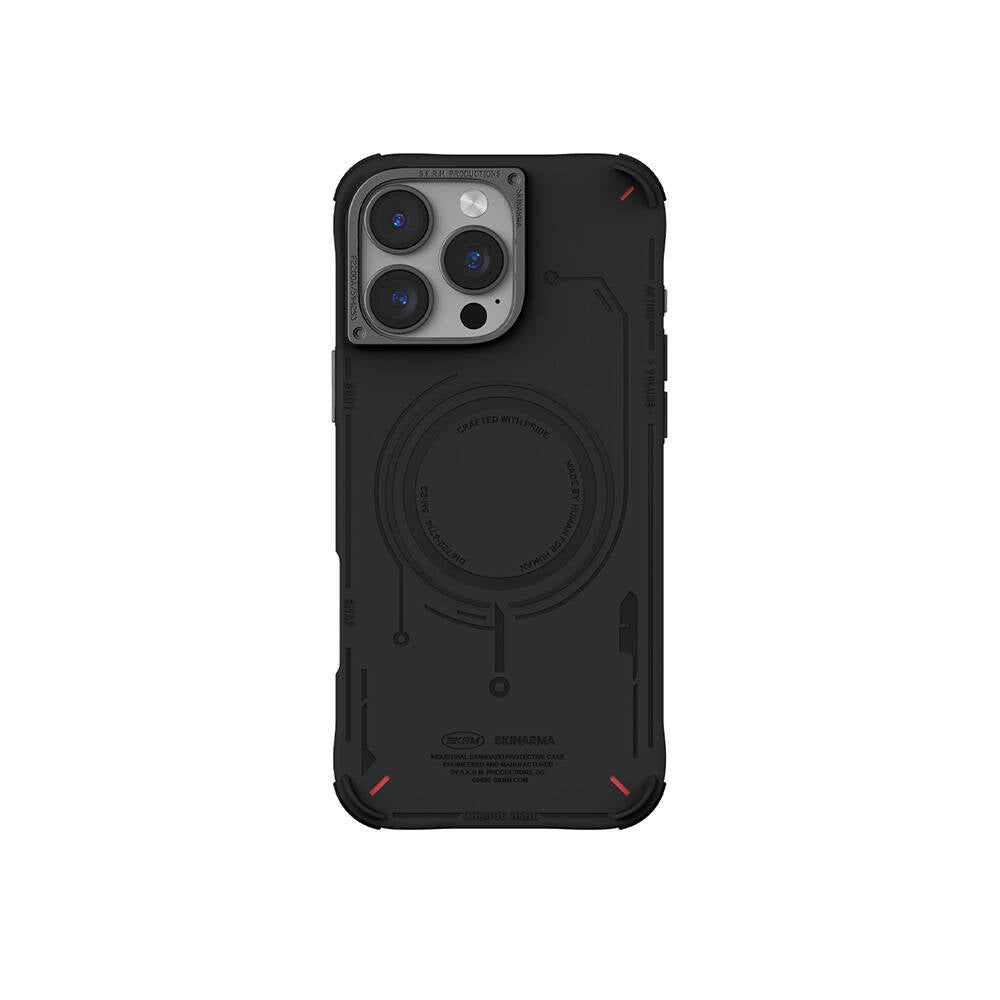 __vg|Siyah|0|8886461246377-01|Apple iPhone 16 Pro Max Kılıf MagSafe Şarj Özellikli Metal Kamera Çerçeveli Skinarma Mecha Serisi Kapak