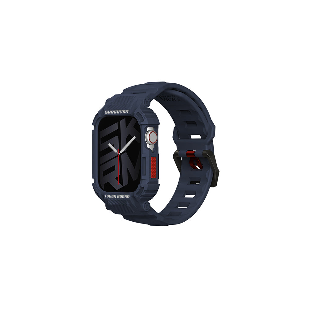 __vg|Lacivert|0|8886461246537-01|Apple Watch 44mm Skinarma Mecha 2in1 TPU Kasa Koruyucu + Silikon Kordon
