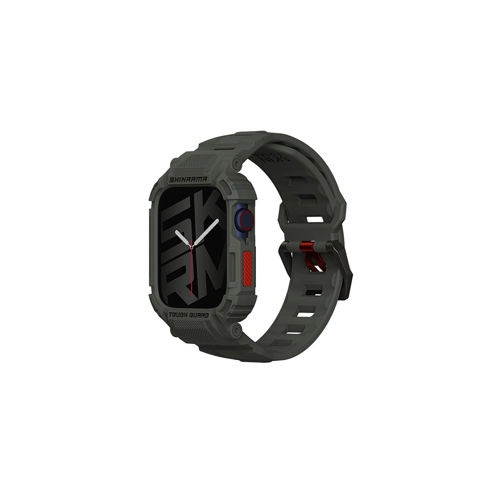 __vg|Yeşil|0|8886461246544-01|Apple Watch 44mm Skinarma Mecha 2in1 TPU Kasa Koruyucu + Silikon Kordon