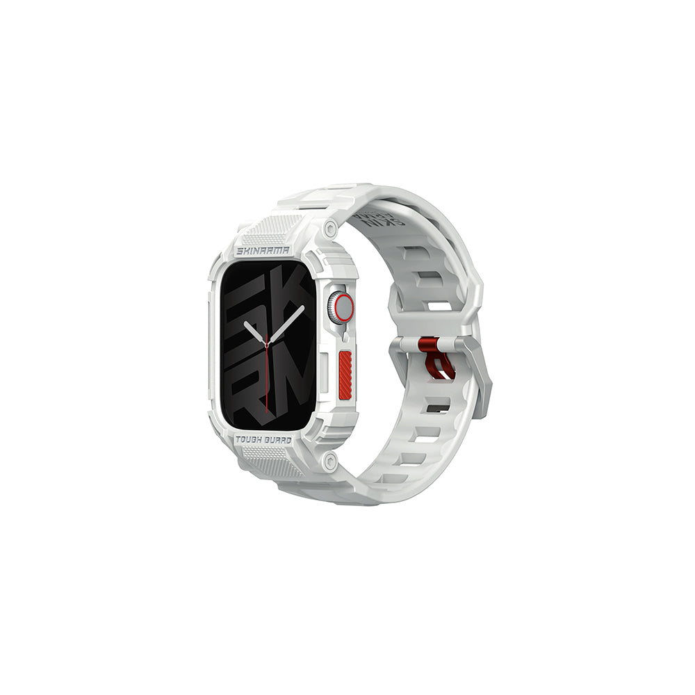 __vg|Açık Gri|0|8886461246551-01|Apple Watch 44mm Skinarma Mecha 2in1 TPU Kasa Koruyucu + Silikon Kordon
