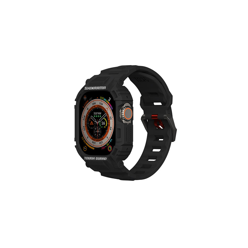 __vg|Siyah|0|8886461246568-01|Apple Watch Ultra 49mm Skinarma Mecha 2in1 TPU Kasa Koruyucu + Silikon Kordon
