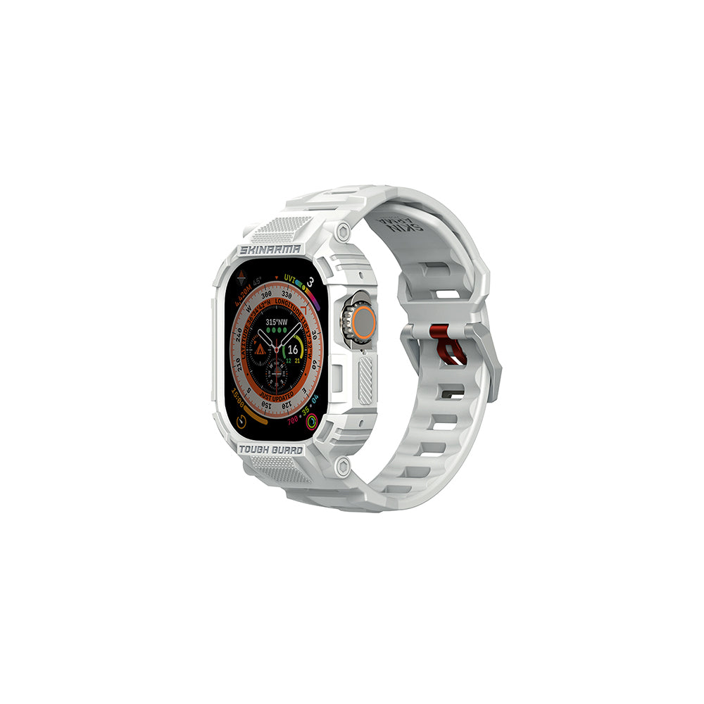 __vg|Açık Gri|0|8886461246599-01|Apple Watch Ultra 49mm Skinarma Mecha 2in1 TPU Kasa Koruyucu + Silikon Kordon