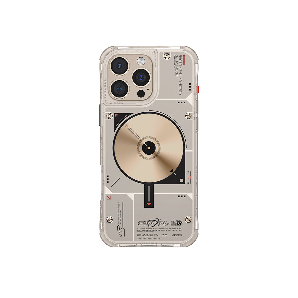 __vg|Gold|0|8886461246964-01|Apple iPhone 16 Pro Max Kılıf MagSafe Şarj Özellikli Disk Desenli Airbag Tasarımlı Skinarma Nova Kapak