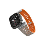__vg|Gri-Turuncu|0|8886461247435-01|Apple Watch 44mm Skinarma Gemini Serisi TPU Magnetik Silikon Kordon