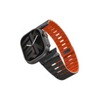 __vg|Siyah-Turuncu|0|8886461247473-01|Apple Watch 42mm Skinarma Gemini Serisi TPU Magnetik Silikon Kordon