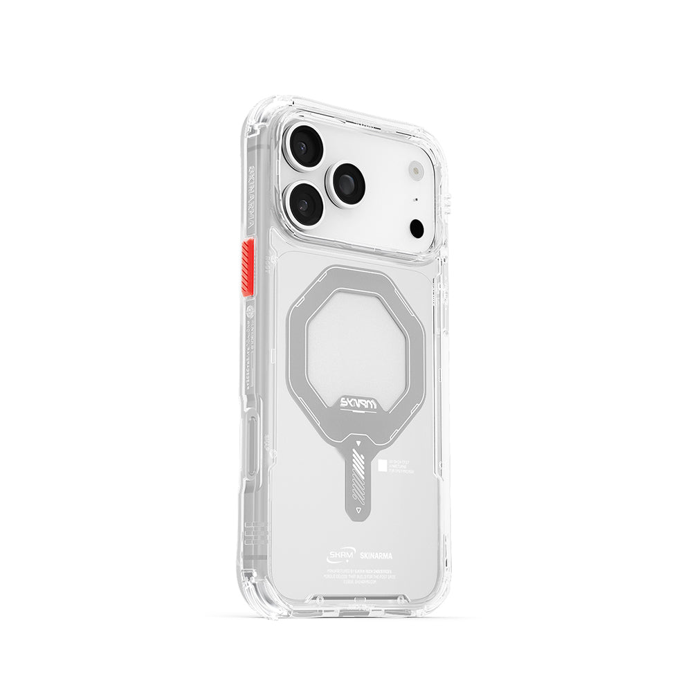 __vg|Şeffaf|0|8886461248487-01|Apple iPhone 17 Pro Max Kılıf MagSafe Şarj Özellikli Şeffaf Airbag Tasarımlı Skinarma Saido Mag-Charge Kapak