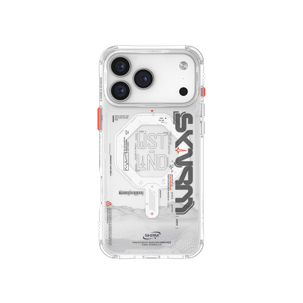 __vg|Şeffaf|0|8886461248869-01|Apple iPhone 17 Pro Kılıf Skinarma MagSafe Şarj Özellikli Yazı Desenli Airbag Tasarımlı Sonix Kapak