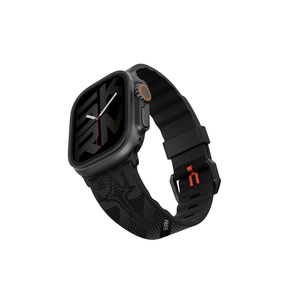 Apple Watch 12 46mm Skinarma Phantom Serisi Silikon Kordon - Siyah